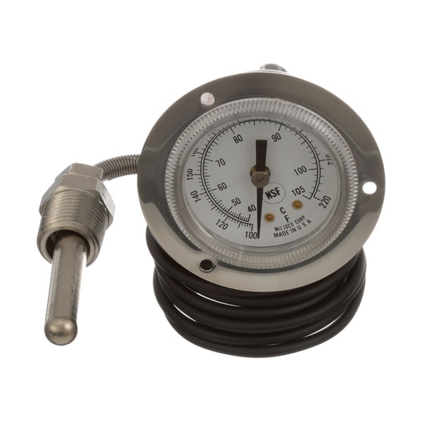 Rinse Thermometer 2, 100-220F, Front Flang